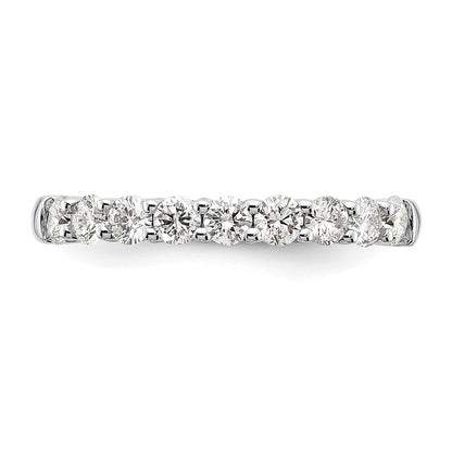 14k White Gold 3/4 Ct. Lab Grown Diamond VS/SI+ G+ Nine Stone Complete Fashion band