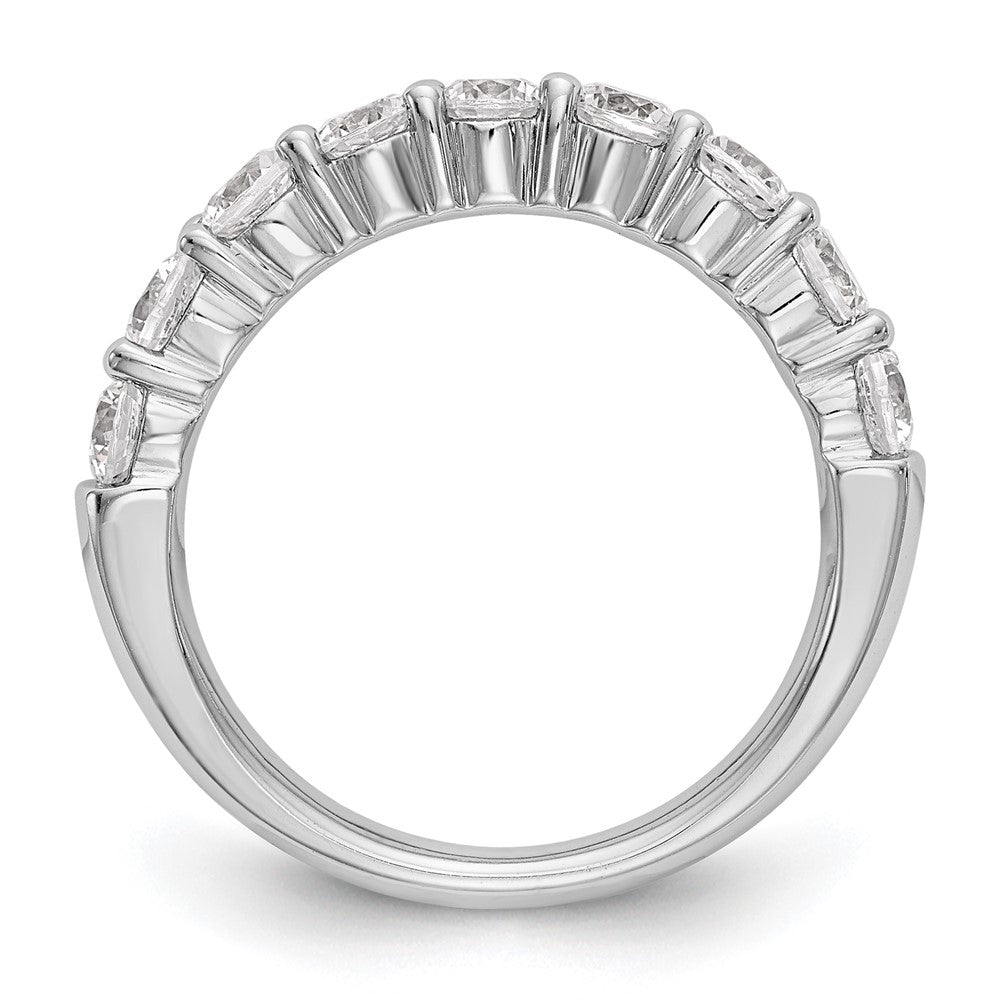 14k White Gold 1 Ct. Lab Grown Diamond VS/SI+ G+ Nine Stone Fashion band
