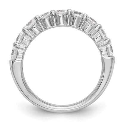 14k White Gold 1 Ct. Lab Grown Diamond VS/SI+ G+ Nine Stone Fashion band
