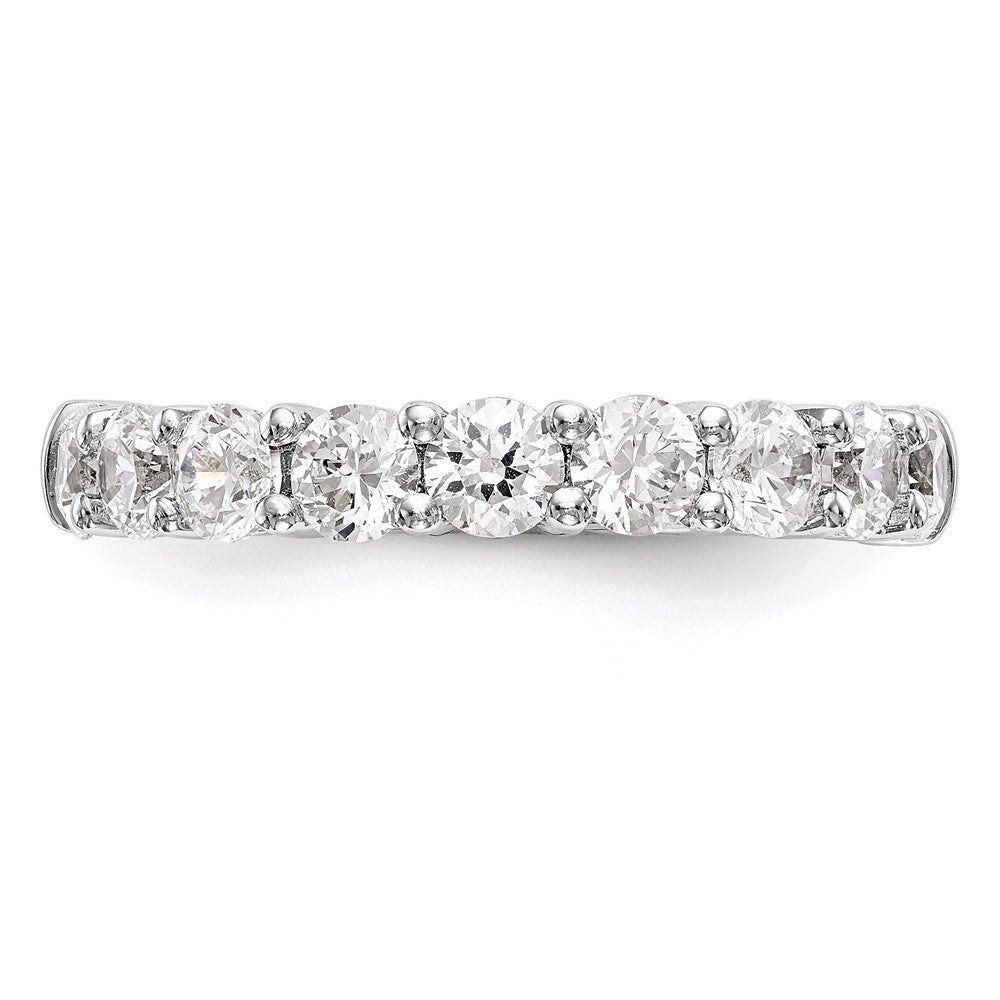 14k White Gold 1 Ct. Lab Grown Diamond VS/SI+ G+ Nine Stone Fashion band