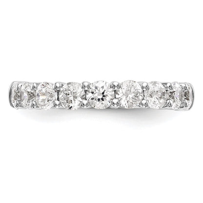 14k White Gold 1 Ct. Lab Grown Diamond VS/SI+ G+ Nine Stone Fashion band