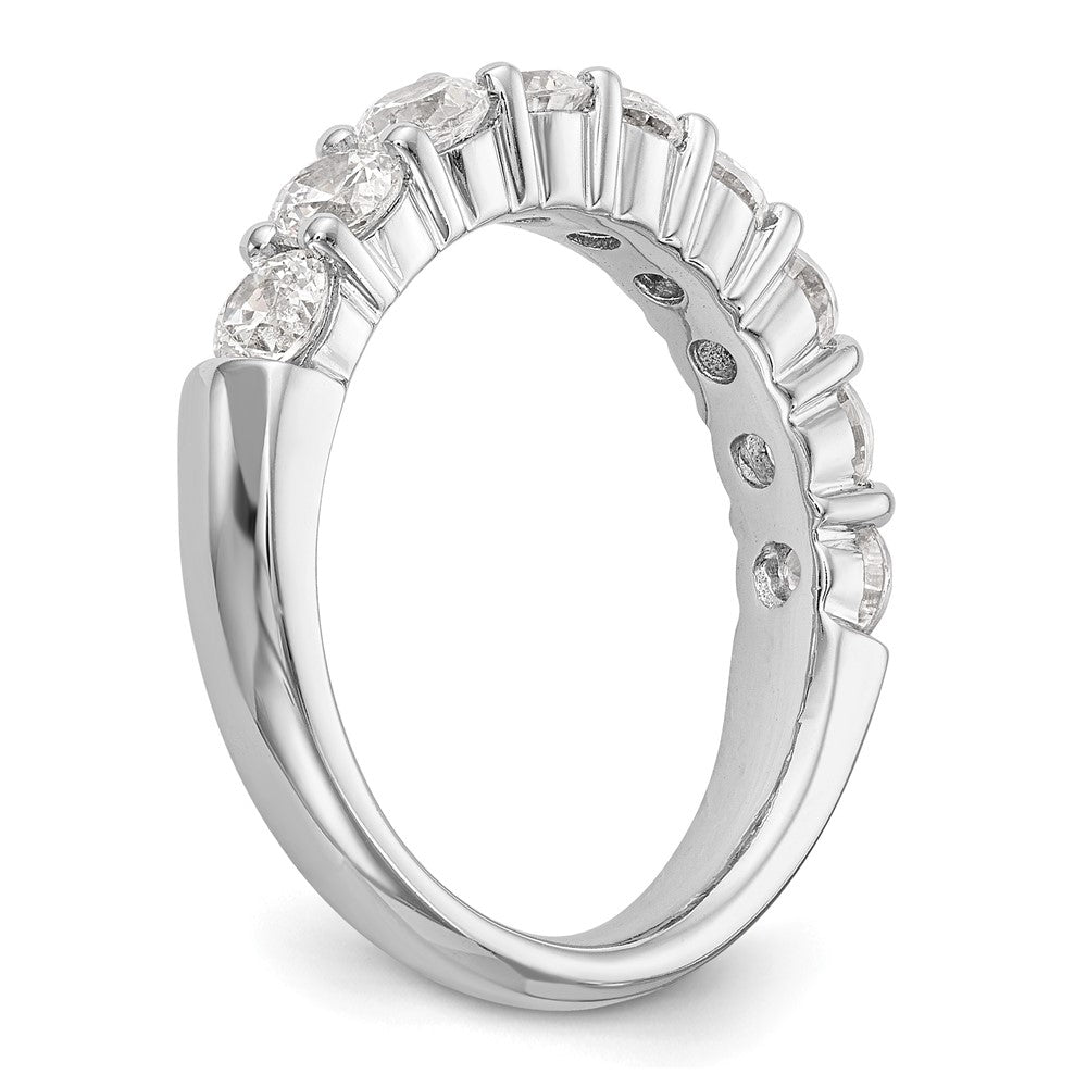 14k White Gold 1 Ct. Lab Grown Diamond VS/SI+ G+ Nine Stone Fashion band