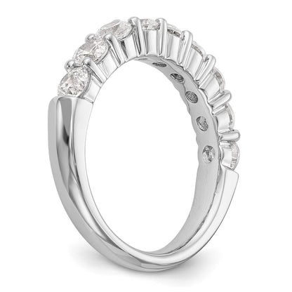 14k White Gold 1 Ct. Lab Grown Diamond VS/SI+ G+ Nine Stone Fashion band