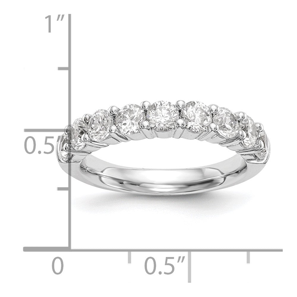 14k White Gold 1 Ct. Lab Grown Diamond VS/SI+ G+ Nine Stone Fashion band
