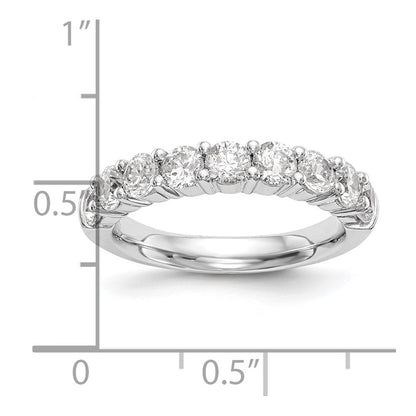 14k White Gold 1 Ct. Lab Grown Diamond VS/SI+ G+ Nine Stone Fashion band