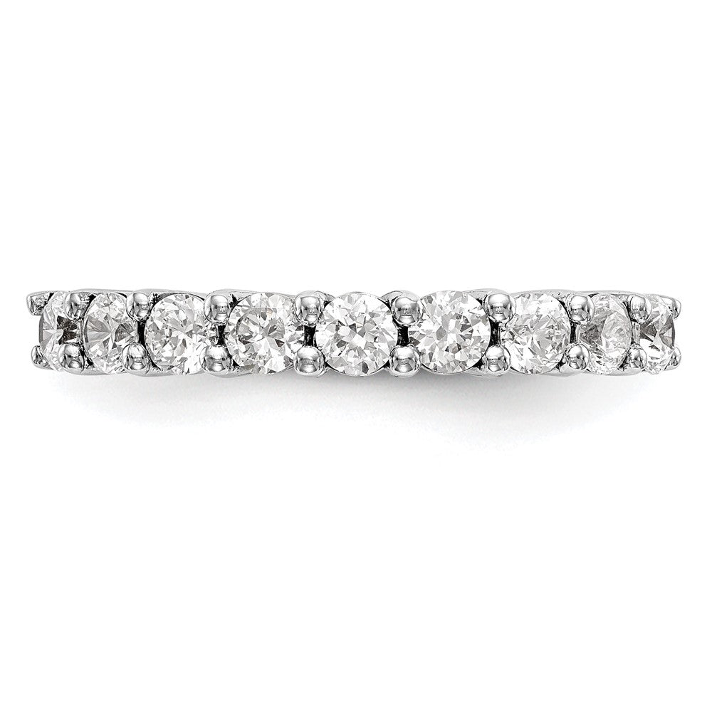 1.15ct. CZ Solid Real 14K White Gold 9-Stone Wedding Band Ring