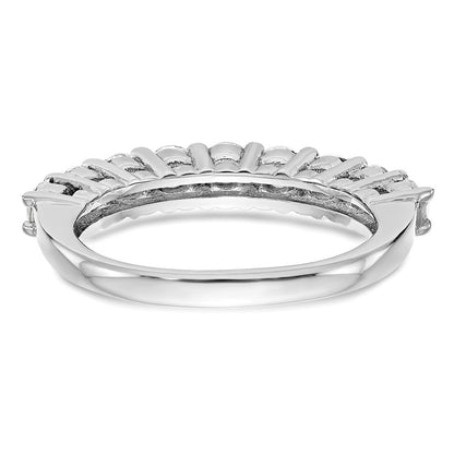 1.15ct. CZ Solid Real 14K White Gold 9-Stone Wedding Band Ring