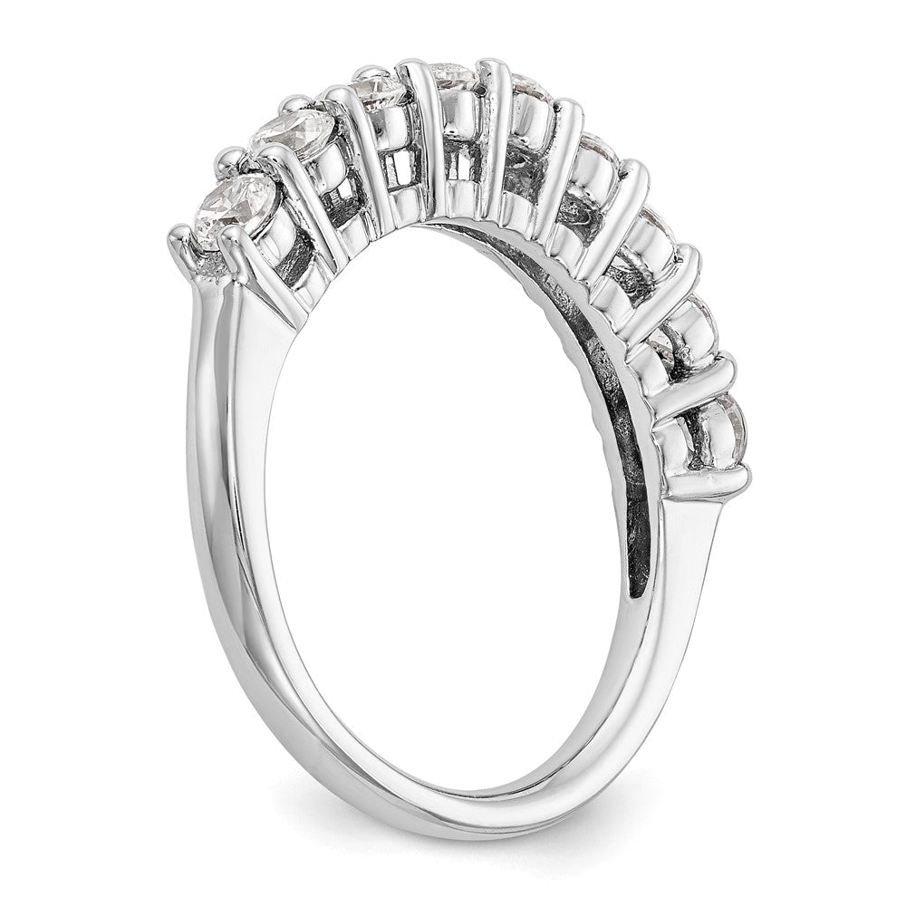 1.15ct. CZ Solid Real 14K White Gold 9-Stone Wedding Band Ring