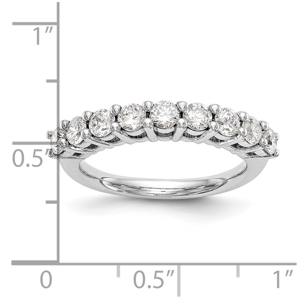1.15ct. CZ Solid Real 14K White Gold 9-Stone Wedding Band Ring
