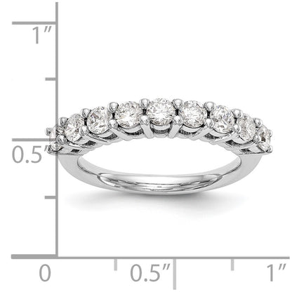 1.15ct. CZ Solid Real 14K White Gold 9-Stone Wedding Band Ring