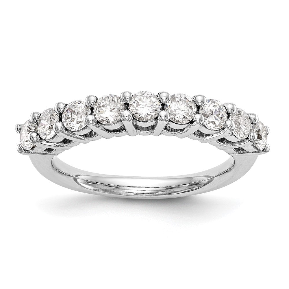 1.15ct. CZ Solid Real 14K White Gold 9-Stone Wedding Band Ring