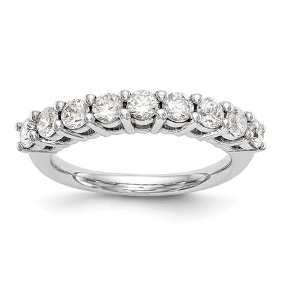 1.15ct. CZ Solid Real 14K White Gold 9-Stone Wedding Band Ring