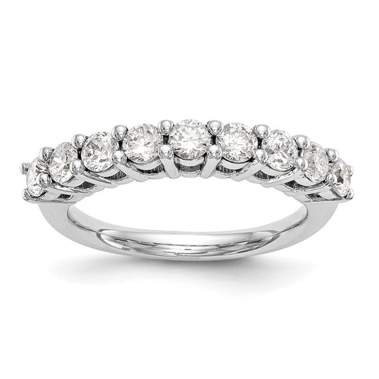 1.15ct. CZ Solid Real 14K White Gold 9-Stone Wedding Band Ring