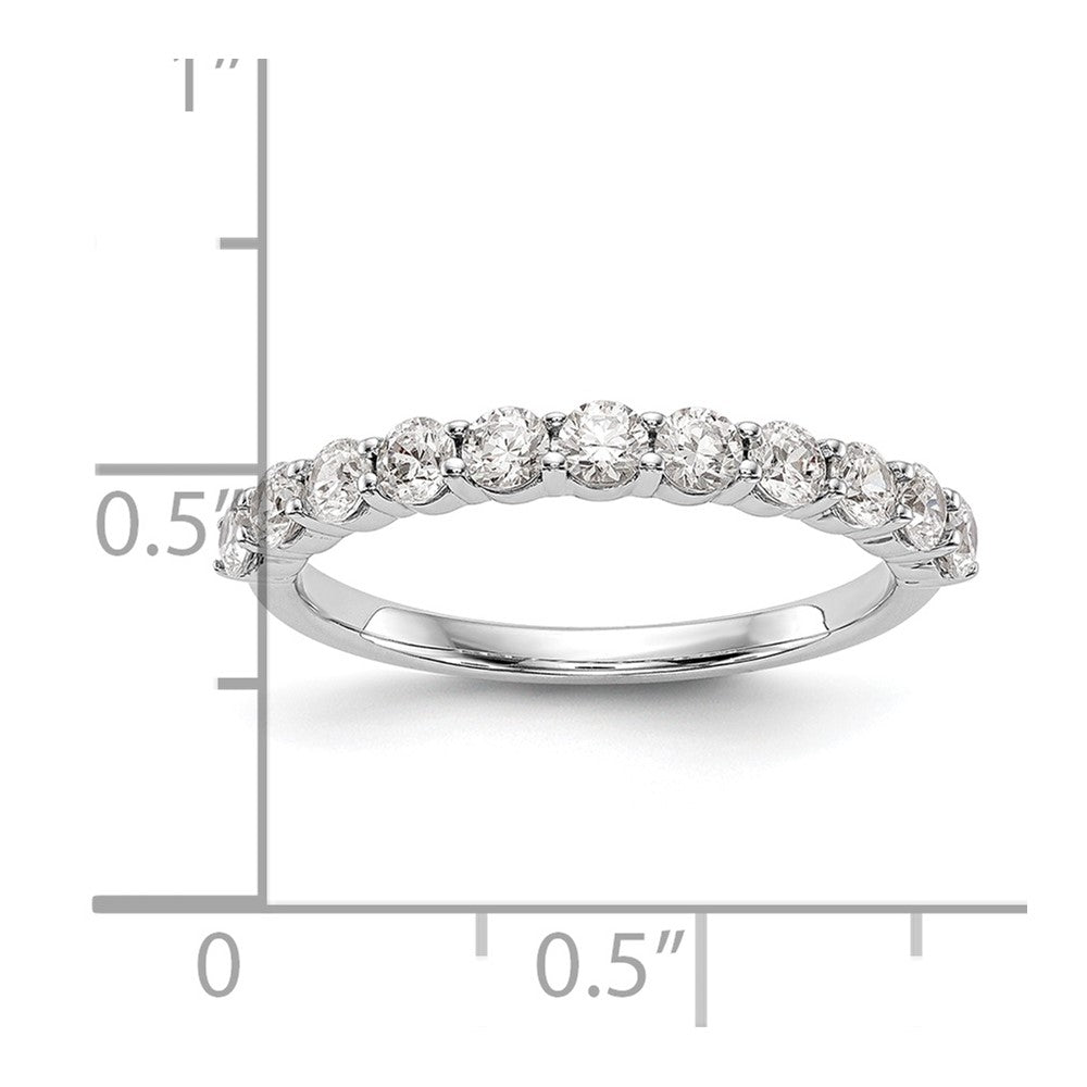 14k White Gold 3/4 Ct. Lab Grown Diamond VS/SI+ G+ Eleven Stone Band Ring