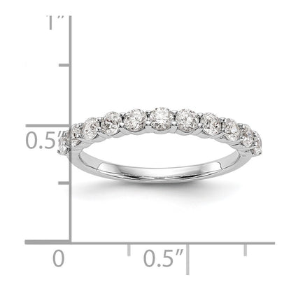 14k White Gold 3/4 Ct. Lab Grown Diamond VS/SI+ G+ Eleven Stone Band Ring