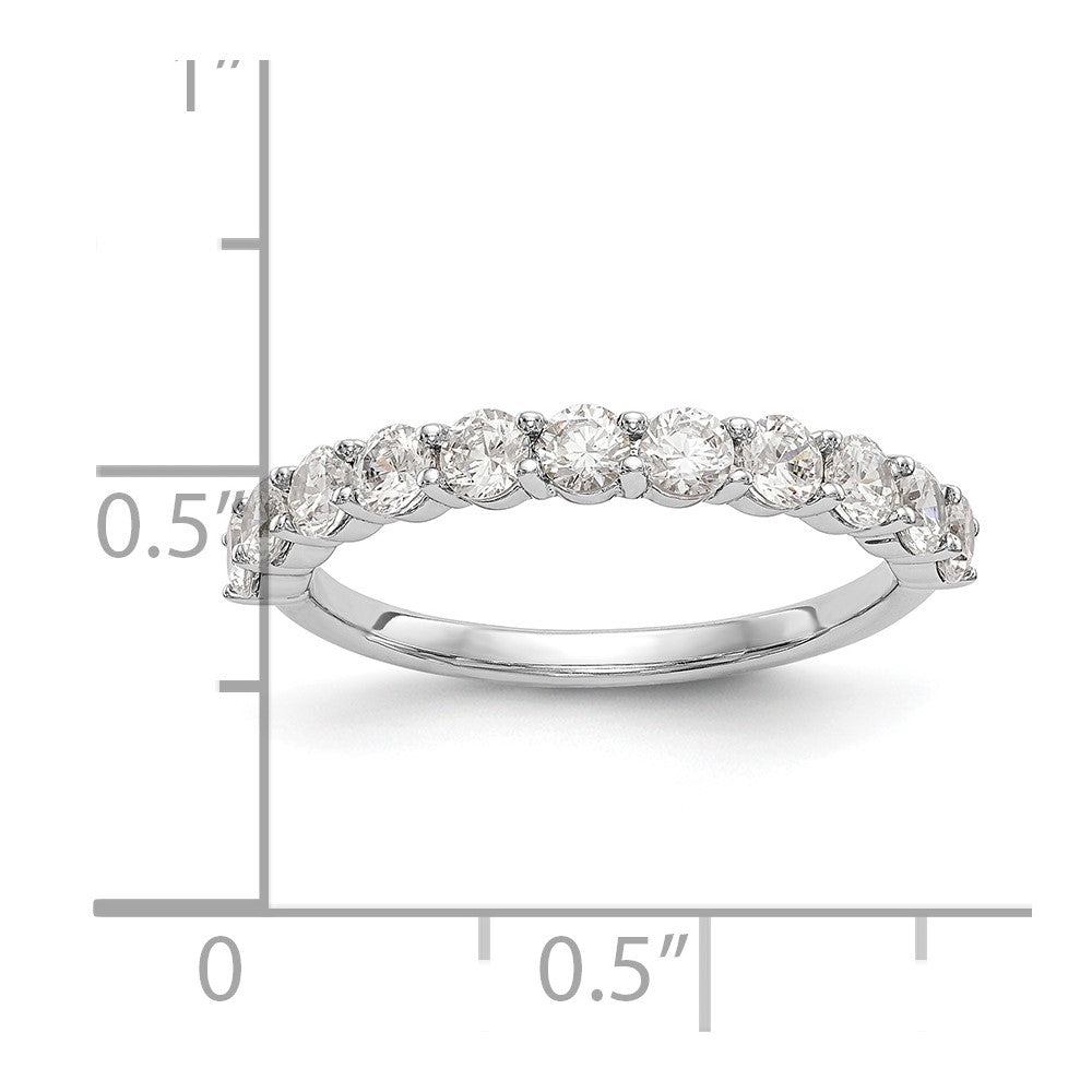 14k White Gold 1 Ct. Lab Grown Diamond VS/SI+ G+ Eleven Stone Band Ring