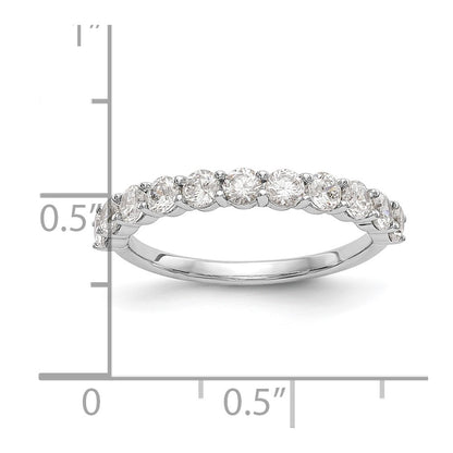 14k White Gold 1 Ct. Lab Grown Diamond VS/SI+ G+ Eleven Stone Band Ring