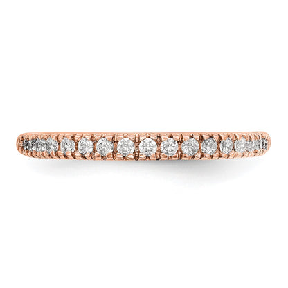 14K Rose Gold True Origin 1/4 Carat Lab Grown Diamond Vs D E F Band