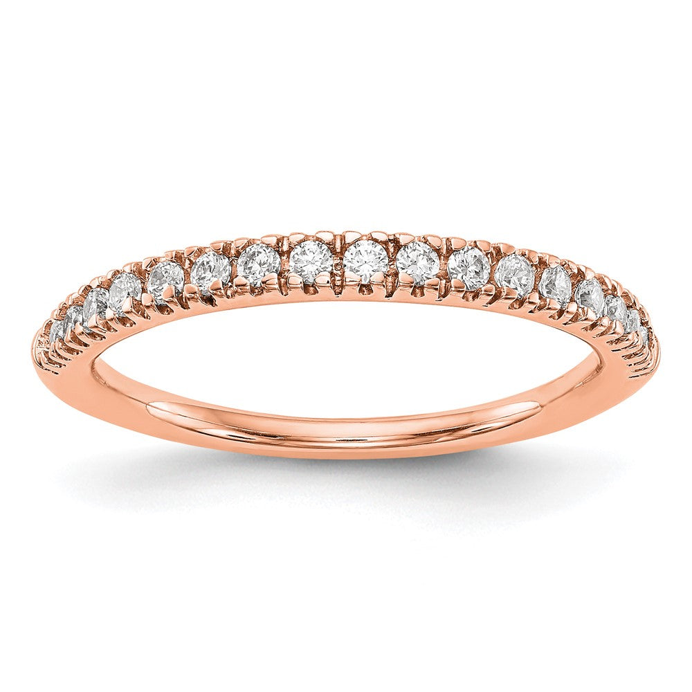 14K Rose Gold True Origin 1/4 Carat Lab Grown Diamond Vs D E F Band