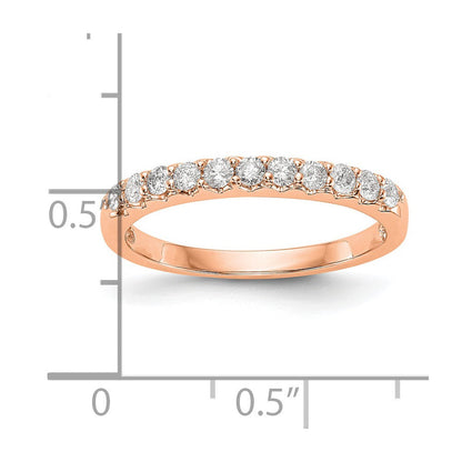 0.33ct. CZ Solid Real 14K Rose Gold Wedding Band Ring