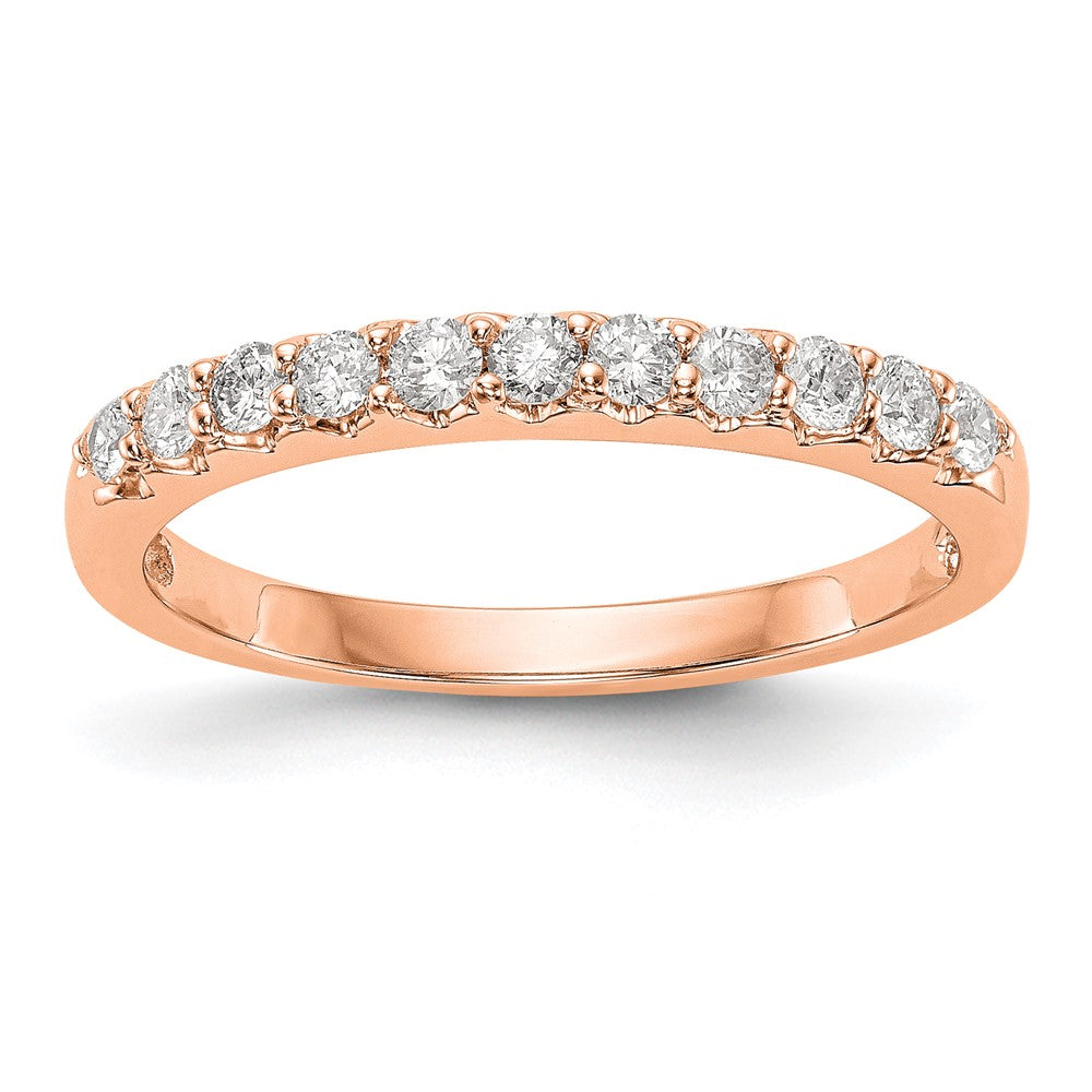 0.33ct. CZ Solid Real 14K Rose Gold Wedding Band Ring