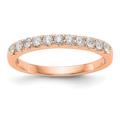 0.33ct. CZ Solid Real 14K Rose Gold Wedding Band Ring