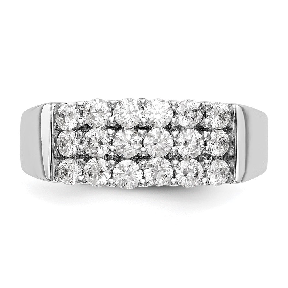 1.00ct. CZ Solid Real 14K White Gold Wedding Band Ring