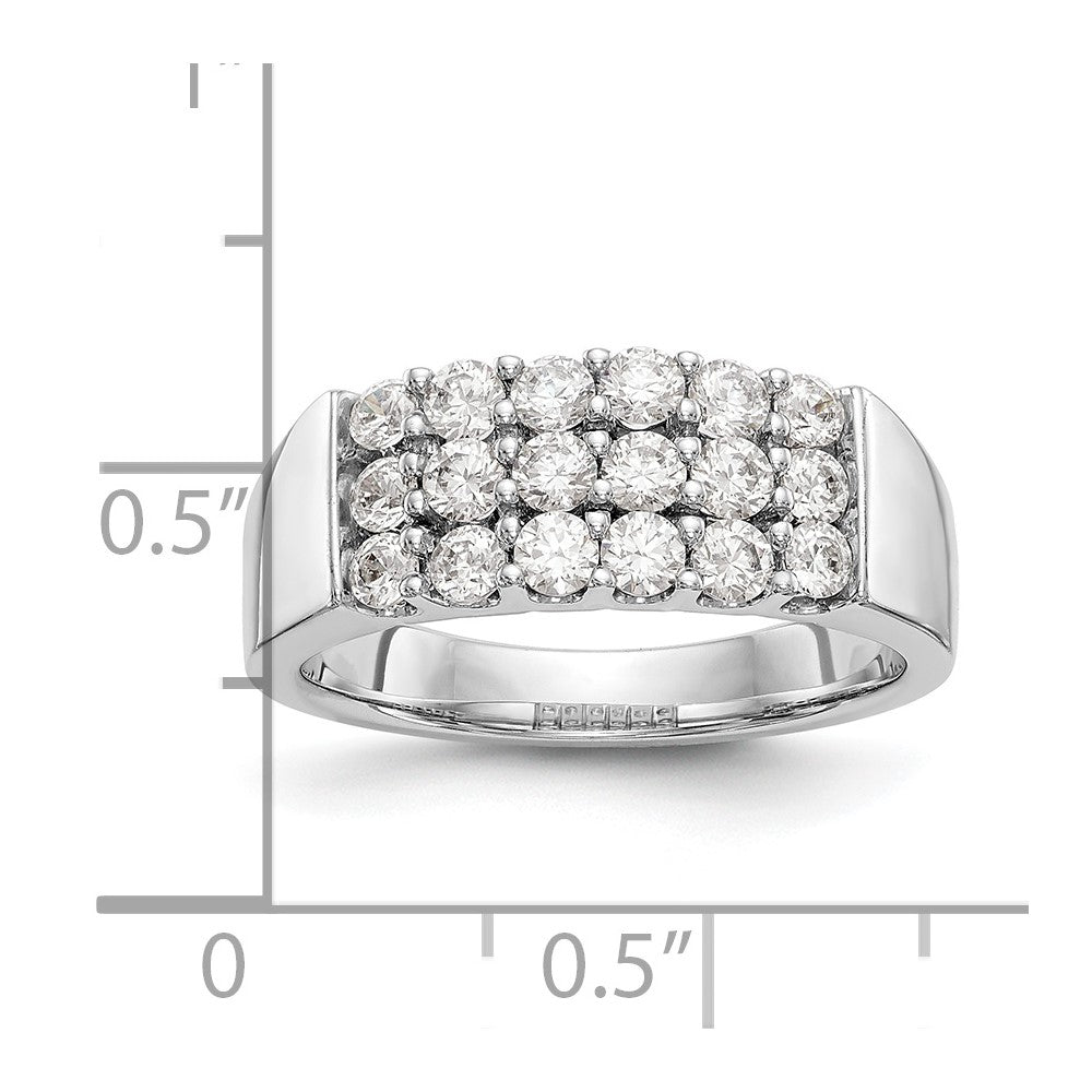 1.00ct. CZ Solid Real 14K White Gold Wedding Band Ring