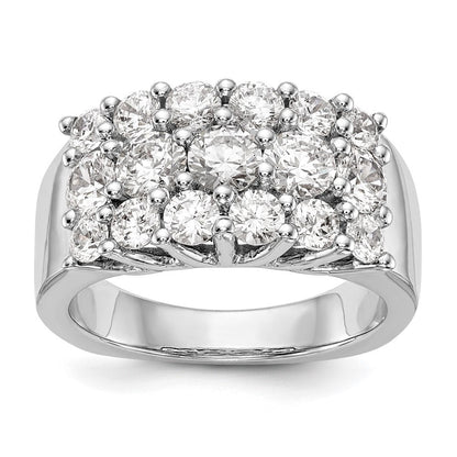 14K White Gold Real Diamond Band