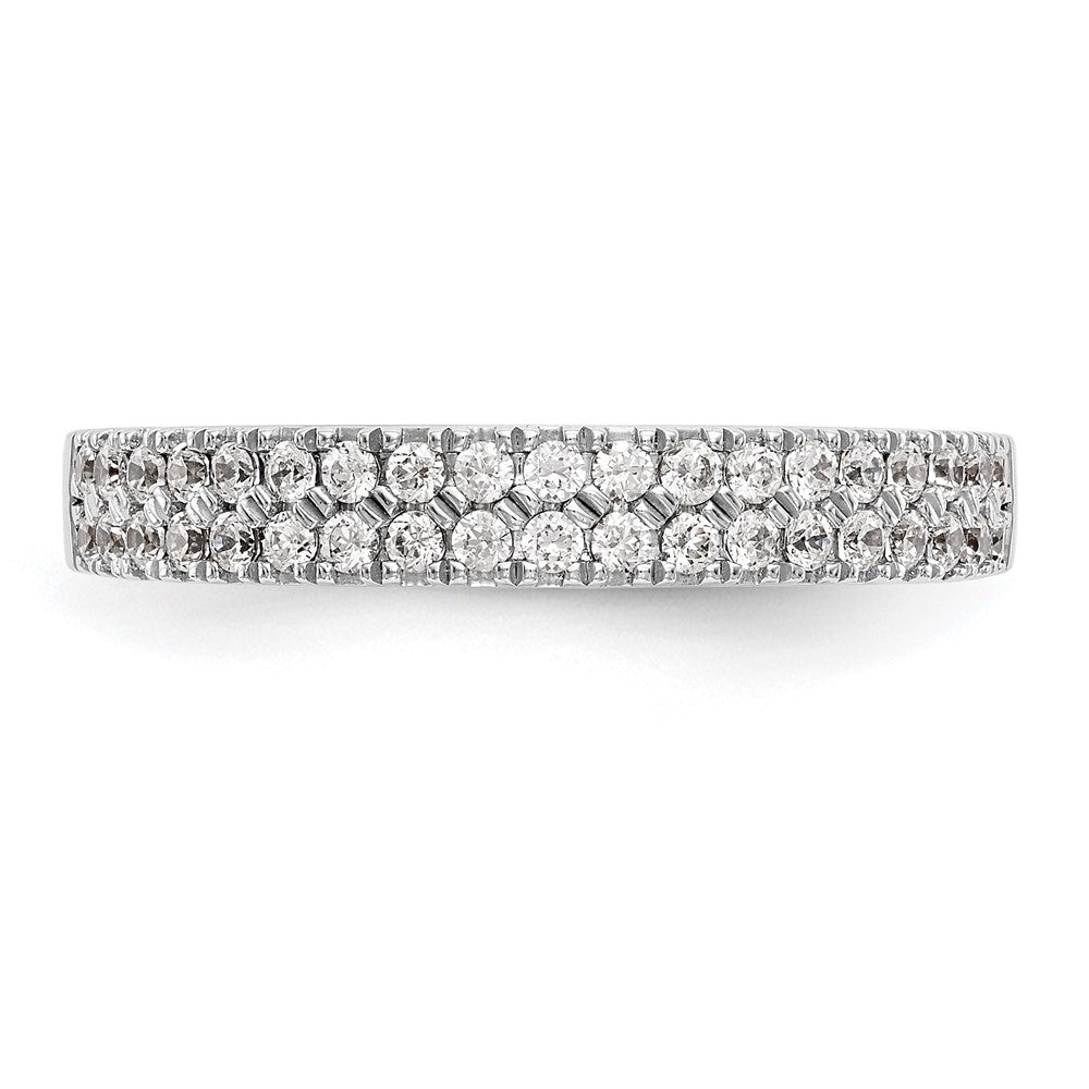14k White Gold 3/8 Ct. Lab Grown Diamond VS/SI+ G+ Double Row Band Ring