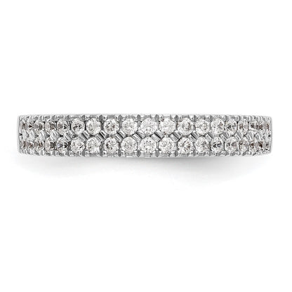 14k White Gold 3/8 Ct. Lab Grown Diamond VS/SI+ G+ Double Row Band Ring