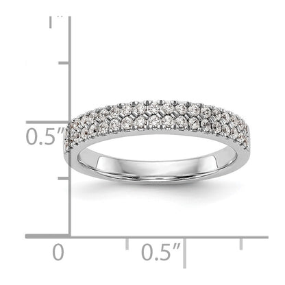 14k White Gold 3/8 Ct. Lab Grown Diamond VS/SI+ G+ Double Row Band Ring