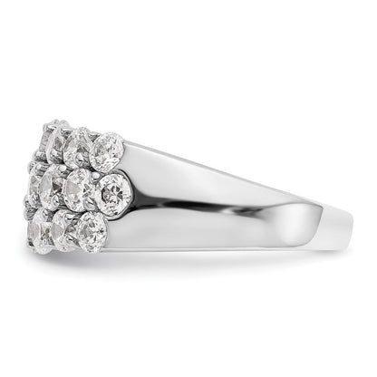 14K White Gold Real Diamond Band