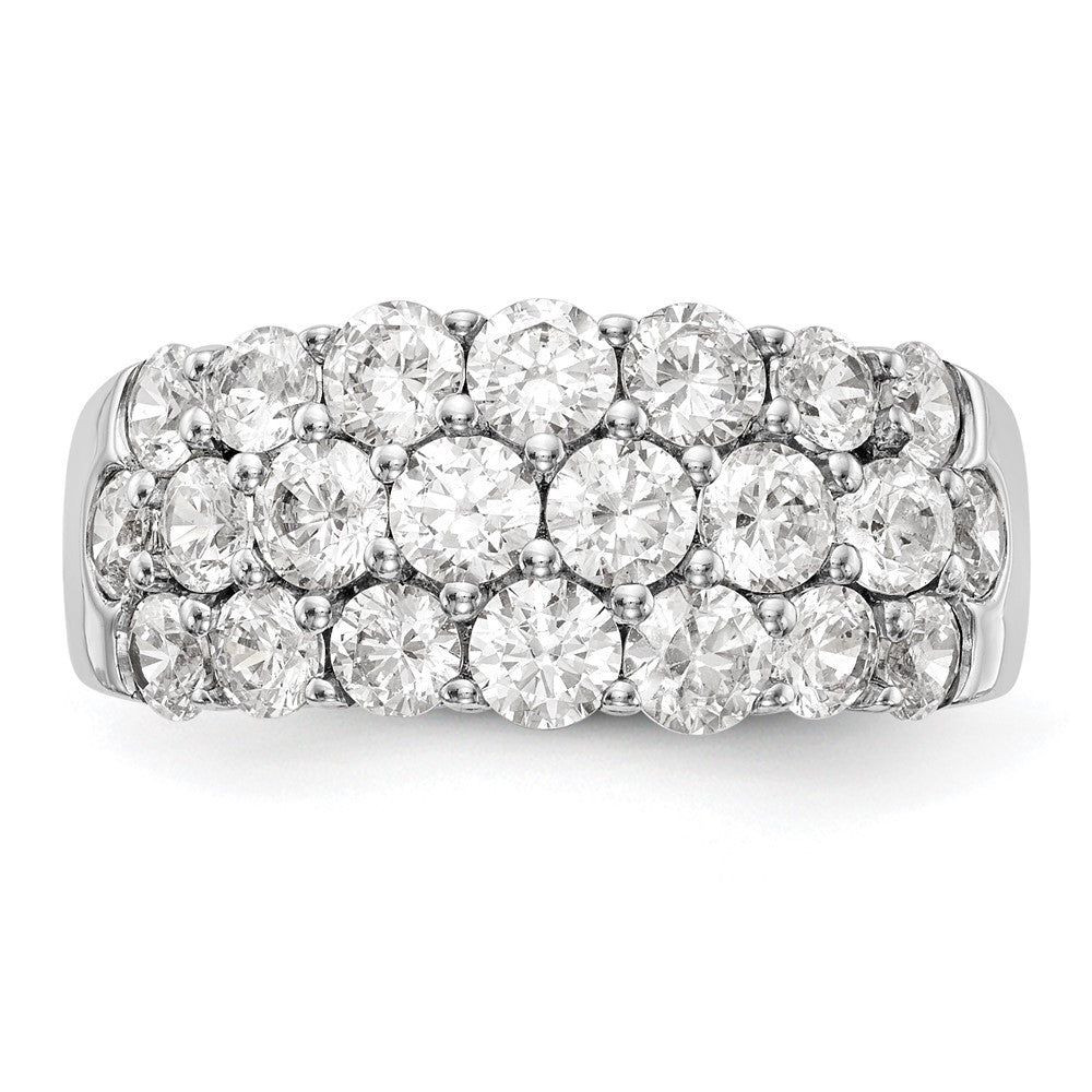 14K White Gold Real Diamond Band