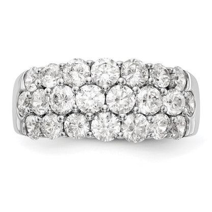 14K White Gold Real Diamond Band