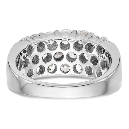 14K White Gold Real Diamond Band