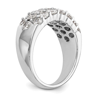 14K White Gold Real Diamond Band