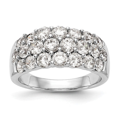 14K White Gold Real Diamond Band