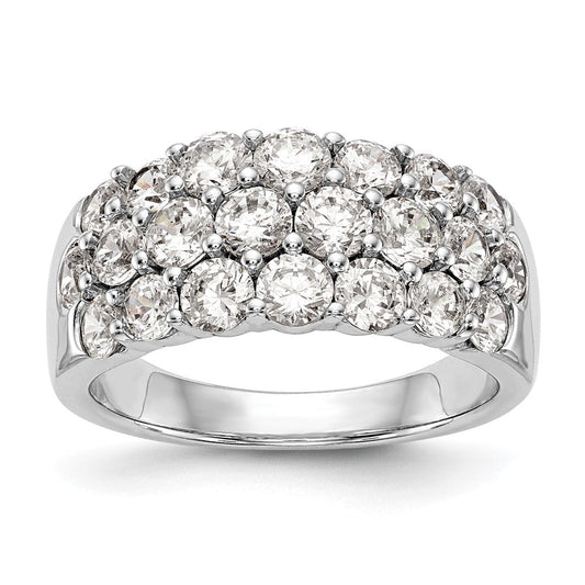 14K White Gold Real Diamond Band