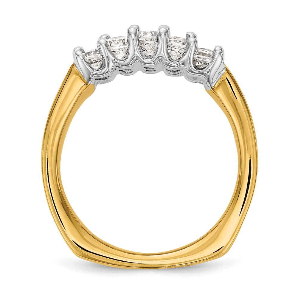 1.88ct. CZ Solid Real 14K Two-tone Wedding Band Ring