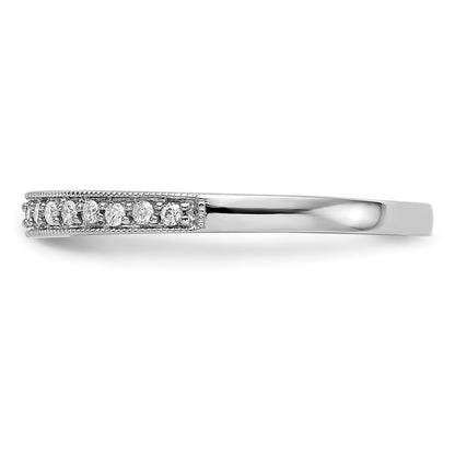 14k White Gold 1/6 Ct. Lab Grown Diamond VS/SI+ G+ Complete Size 7 Wedding Band