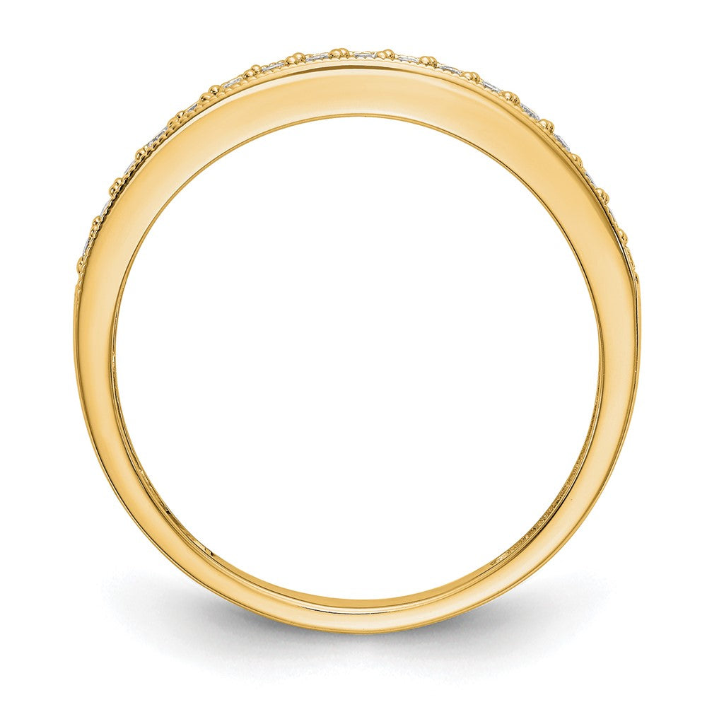 14K Yellow Gold 1/6 Carat Lab Grown Diamond Vs/Si+ G+ Complete Size 5 Wedding Band