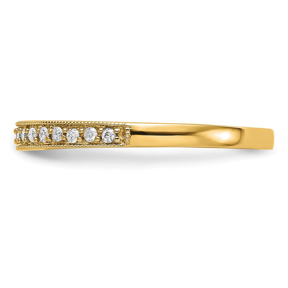 14K Yellow Gold 1/6 Carat Lab Grown Diamond Vs/Si+ G+ Complete Size 5 Wedding Band