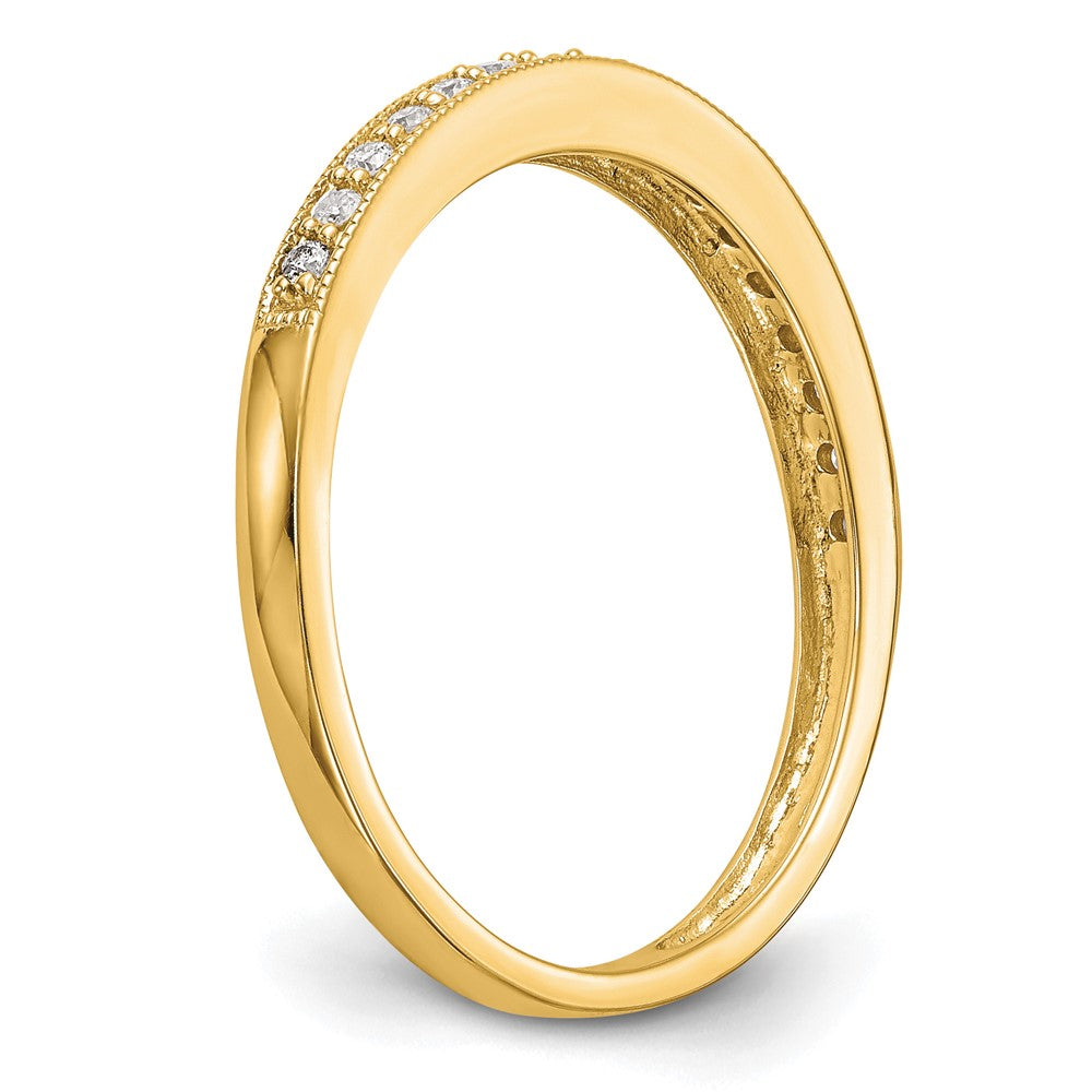 14K Yellow Gold 1/6 Carat Lab Grown Diamond Vs/Si+ G+ Complete Size 5 Wedding Band