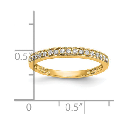 14K Yellow Gold 1/6 Carat Lab Grown Diamond Vs/Si+ G+ Complete Size 5 Wedding Band