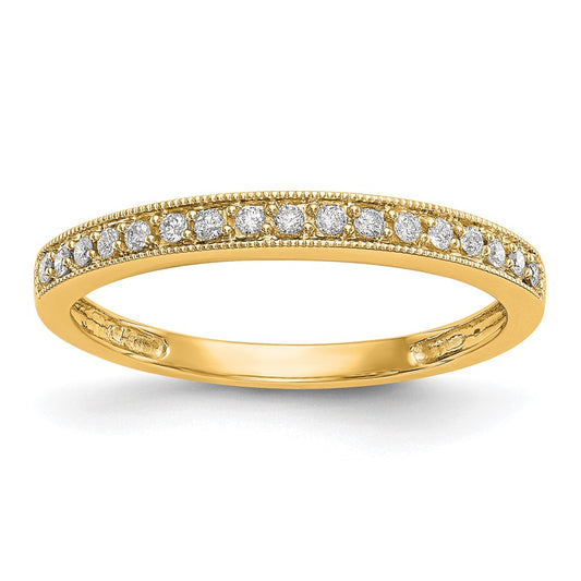 14K Yellow Gold 1/6 Carat Lab Grown Diamond Vs/Si+ G+ Complete Size 5 Wedding Band