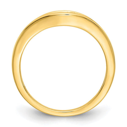 0.20ct. CZ Solid Real 14K Yellow Gold Wedding Band Ring