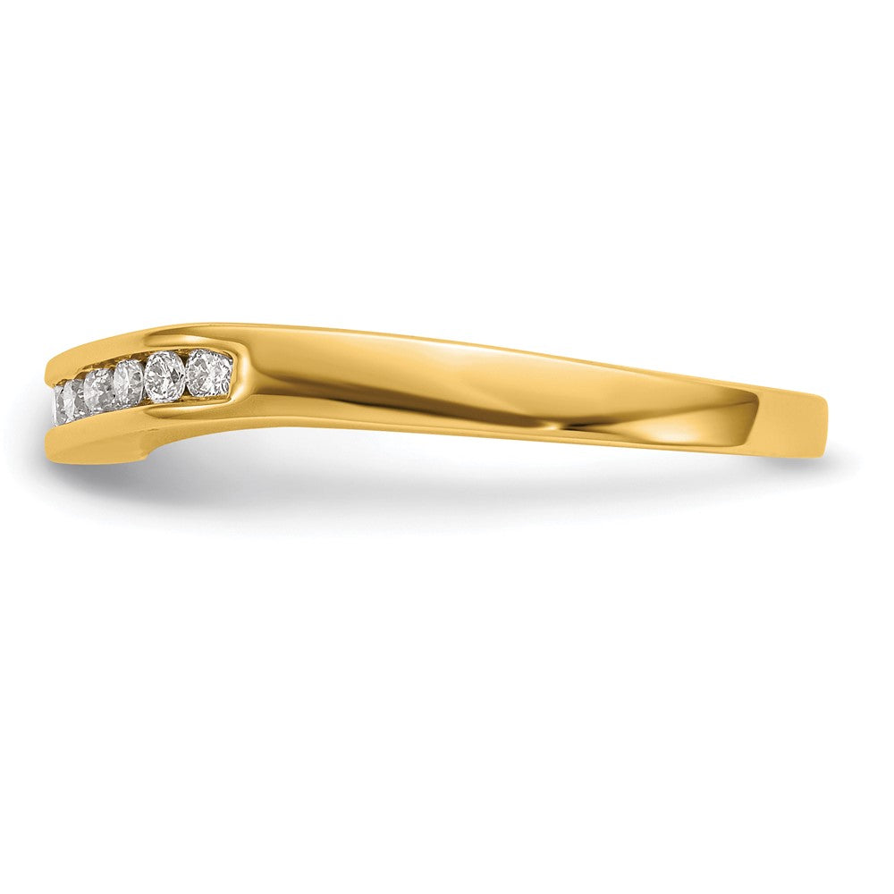 0.20ct. CZ Solid Real 14K Yellow Gold Wedding Band Ring