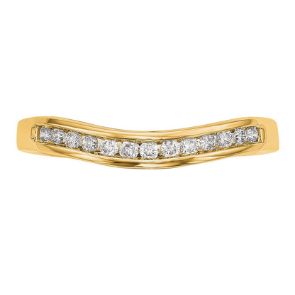 0.20ct. CZ Solid Real 14K Yellow Gold Wedding Band Ring