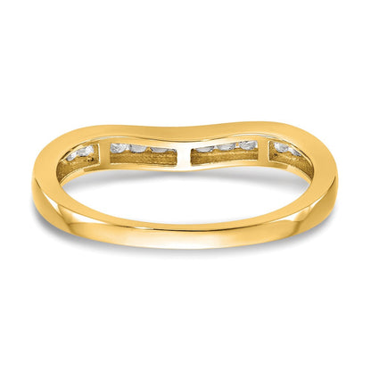 0.20ct. CZ Solid Real 14K Yellow Gold Wedding Band Ring